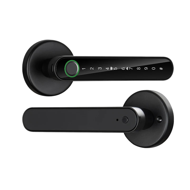 KERUI Fingerprint Door Lock Works with Tuya Smart Electronic Door Lock with Fingerprint/Password/Key/Tuya APP/Card Unlock