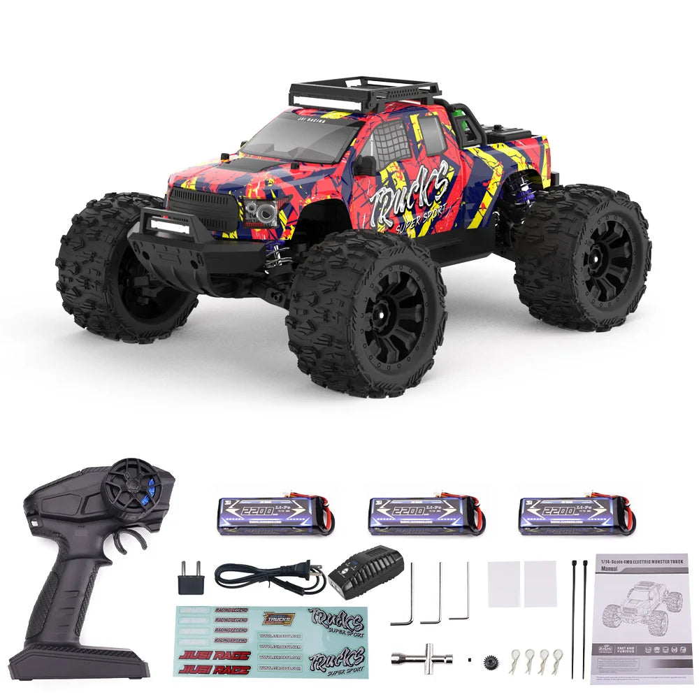 JIUSI PT14R MT14R V3 1/14 RC Racing Car 3S Battery 4WD 80km/h Brushless Motor 2.4G Remote Control High Speed Off-road RC Truck