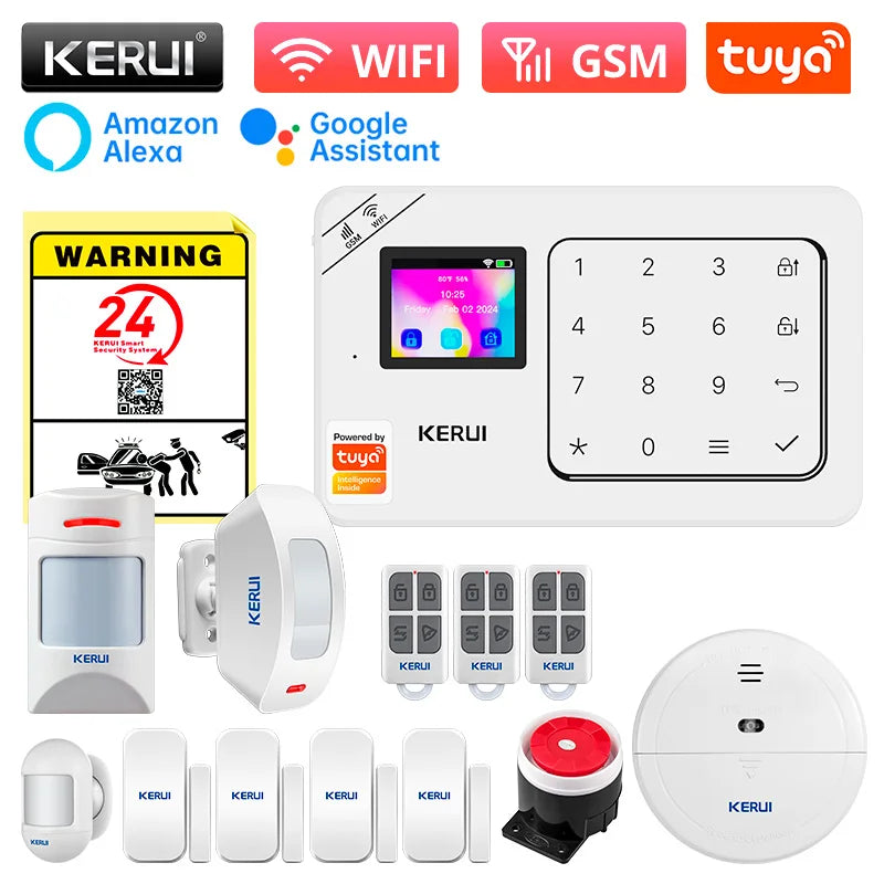 KERUI W181 New Panel Host Home Alarm System Wireless WiFi GSM Anti-Theft Alarm Tuya Smart Life for Your Family Safe Security