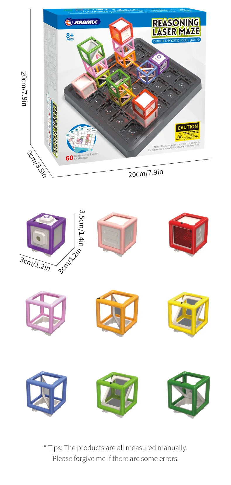 60 Levels Challenges STEM Game Laser Maze Toys for Kids Laser Maze Logic Thinking Training Board Game Stacking Educational Toy