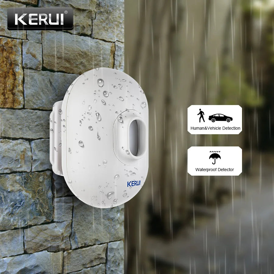 KERUI Driveway Alarm Systems with Waterproof Motion Sensor Welcome Doorbell Car Garage Security Smart Home For Home Security
