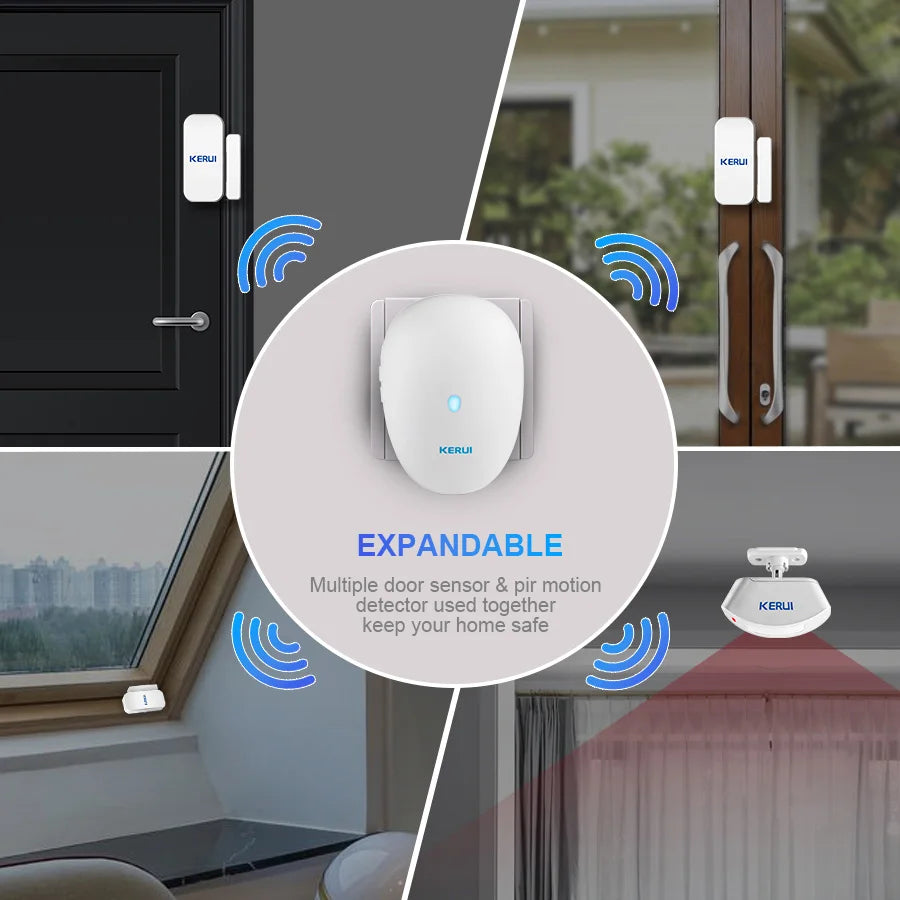 KERUI M521 Wireless Doorbell Outdoor Smart Home Security Welcome Chime Kit 57 Songs Door Bell Alarm LED Light Waterproof Button