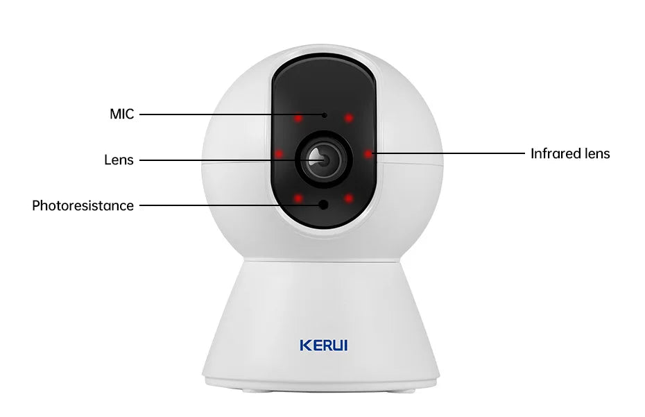 KERUI Indoor Wireless 8MP 4K HD Tuya Smart Mini WiFi IP Camera Security Home Surveillance Camera CCTV With Auto Tracking