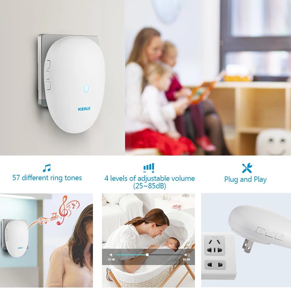 KERUI Driveway Alarm Systems with Waterproof Motion Sensor Welcome Doorbell Car Garage Security Smart Home For Home Security