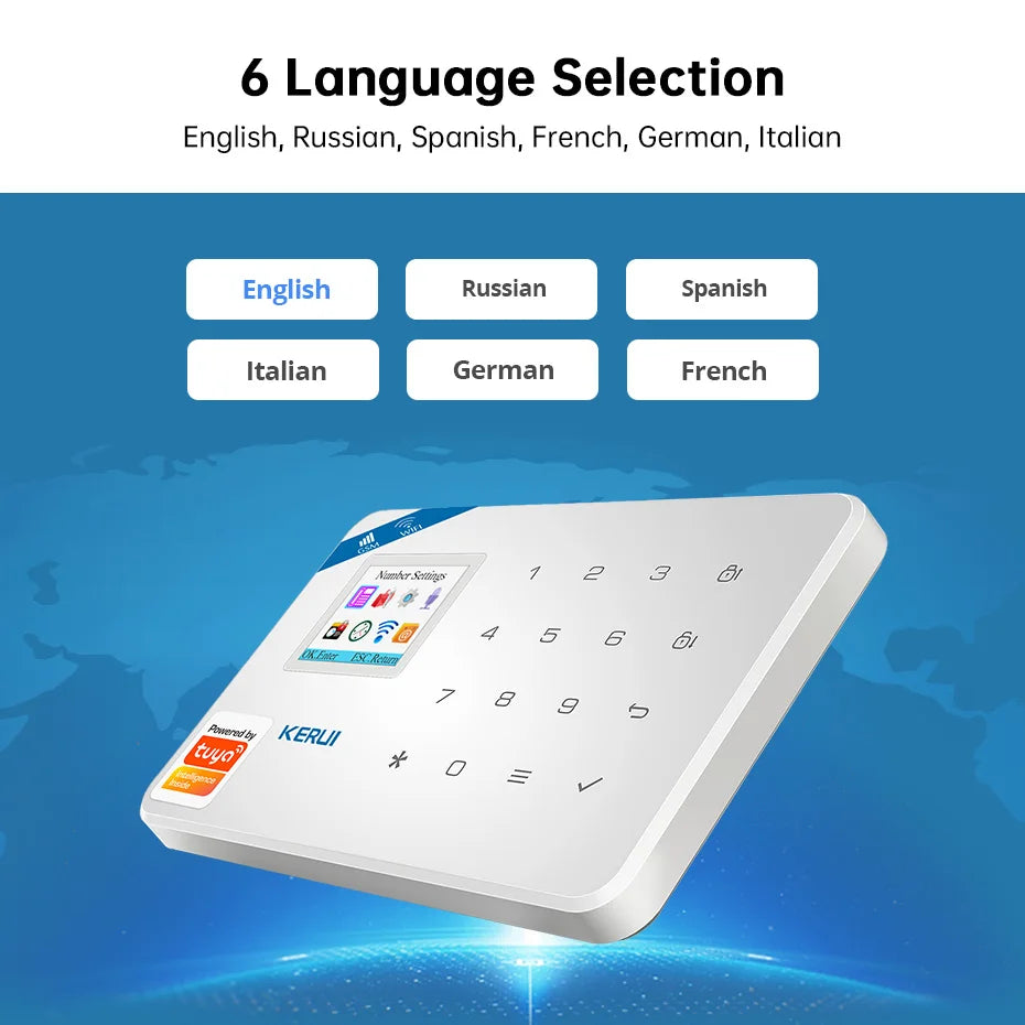 KERUI W181 Tuya Smart WIFI GSM Security Alarm System Works With Alexa Home Motion Detector Door Window Sensor