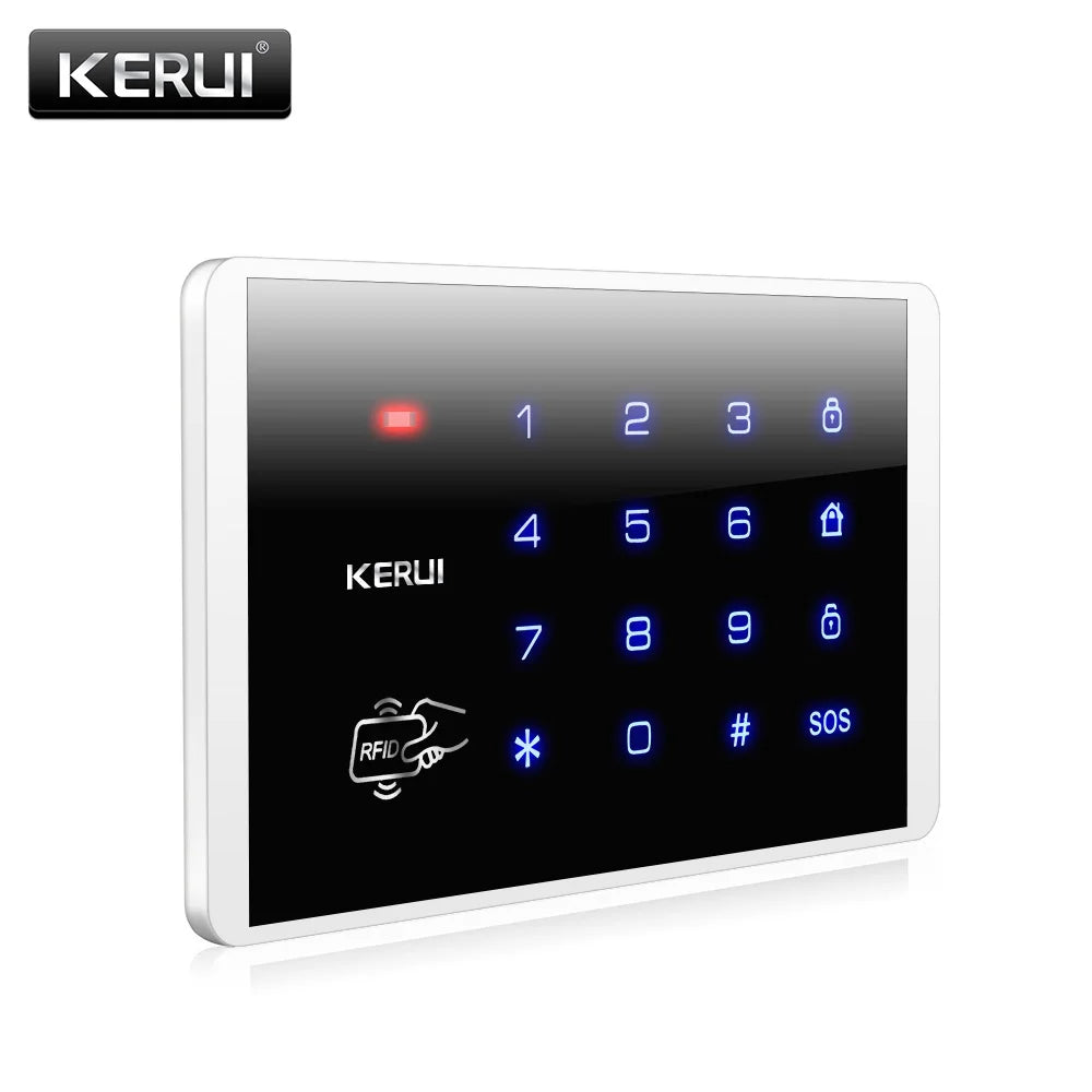 KERUI K16 433MHz Wireless RFID Touch Keyboard Keypad with Two RFID Cards For W181 W184 W204 GSM WIFI Home Security  Alarm System