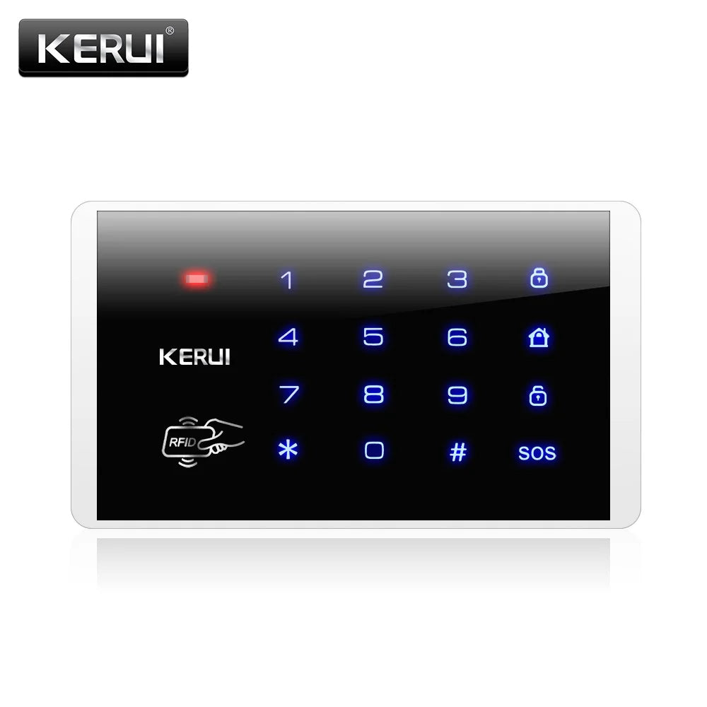 KERUI K16 433MHz Wireless RFID Touch Keyboard Keypad with Two RFID Cards For W181 W184 W204 GSM WIFI Home Security  Alarm System