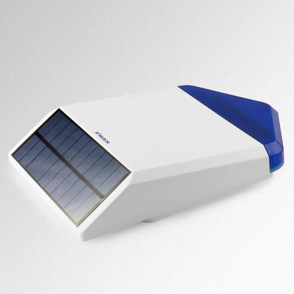 KERUI Solar Siren Panel for Outdoor Alarm Siren with Power Supply for Alarm System Security with Flashing Response Sound 110DB
