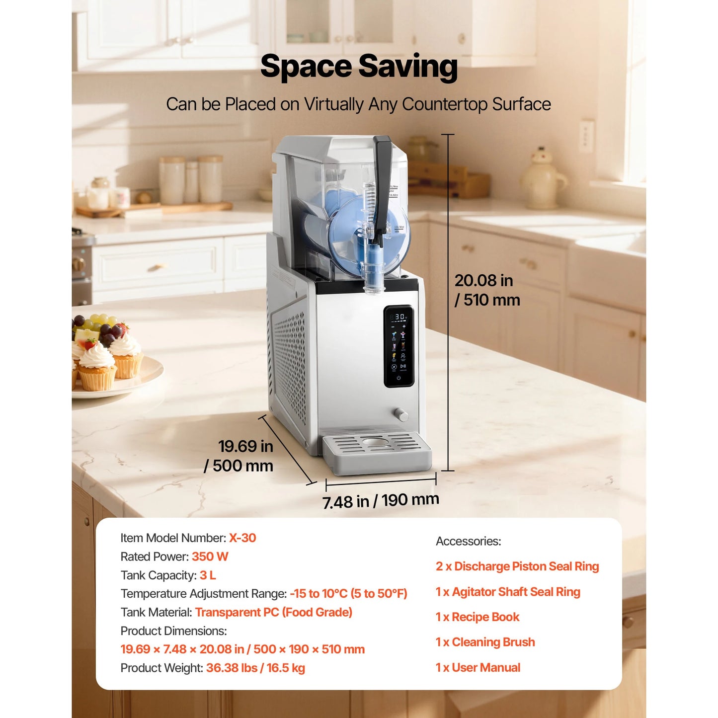 SucceBuy Slushie Machine No Ice Needed Slushy Machine Frozen Drink Maker w/ Single Tank Margarita Machine for Frozen Margaritas