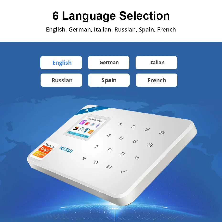KERUI GSM/WiFi Alarm Systems Complete System with Motion Sensor Tuya Smart Home Alarm System with Door Sensor Burglar Alarm