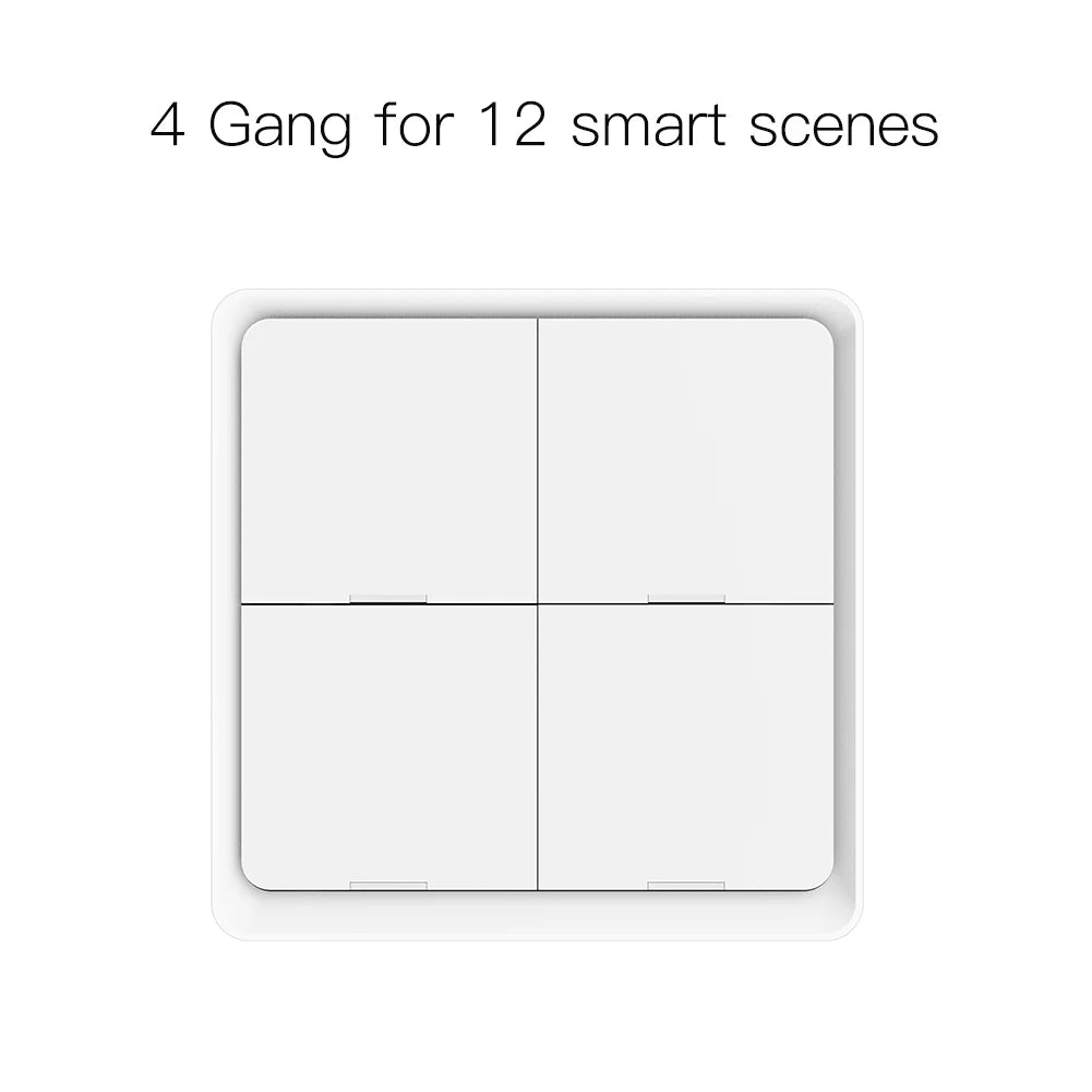 MOES ZigBee Wireless 12 Scene Switch Tuya Smart 4 Gang Push Button Controller Remote Control switch For Automation Scenarios