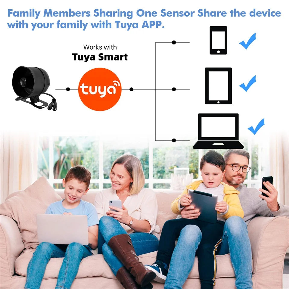 KERUI 120db Siren Alarm Tuya Smart WiFi Loudly Speaker Alarm System with Door Window Sensor Burglar for Home Security
