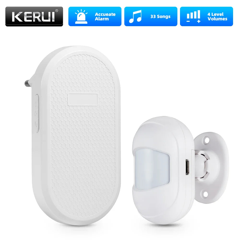 KERUI M558 Smart Wireless Door Bell 150M Long Transmission Distance Doorbell with 33 Ringtones Chime Button with Battery