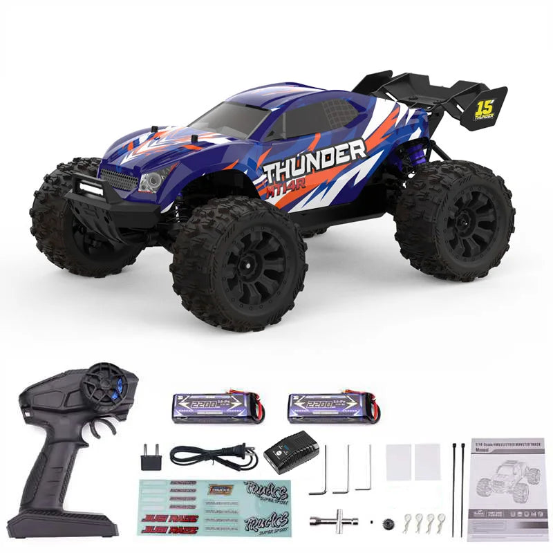 JIUSI PT14R MT14R V3 1/14 RC Racing Car 3S Battery 4WD 80km/h Brushless Motor 2.4G Remote Control High Speed Off-road RC Truck
