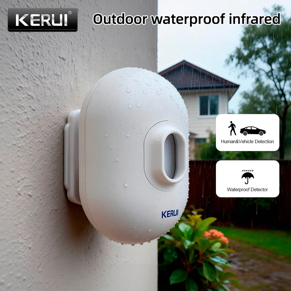 KERUI Waterproof PIR Motion Sensor Detector Outdoors For KERUI Wireless Security Alarm Driveway Garage Burglar Alarm P861