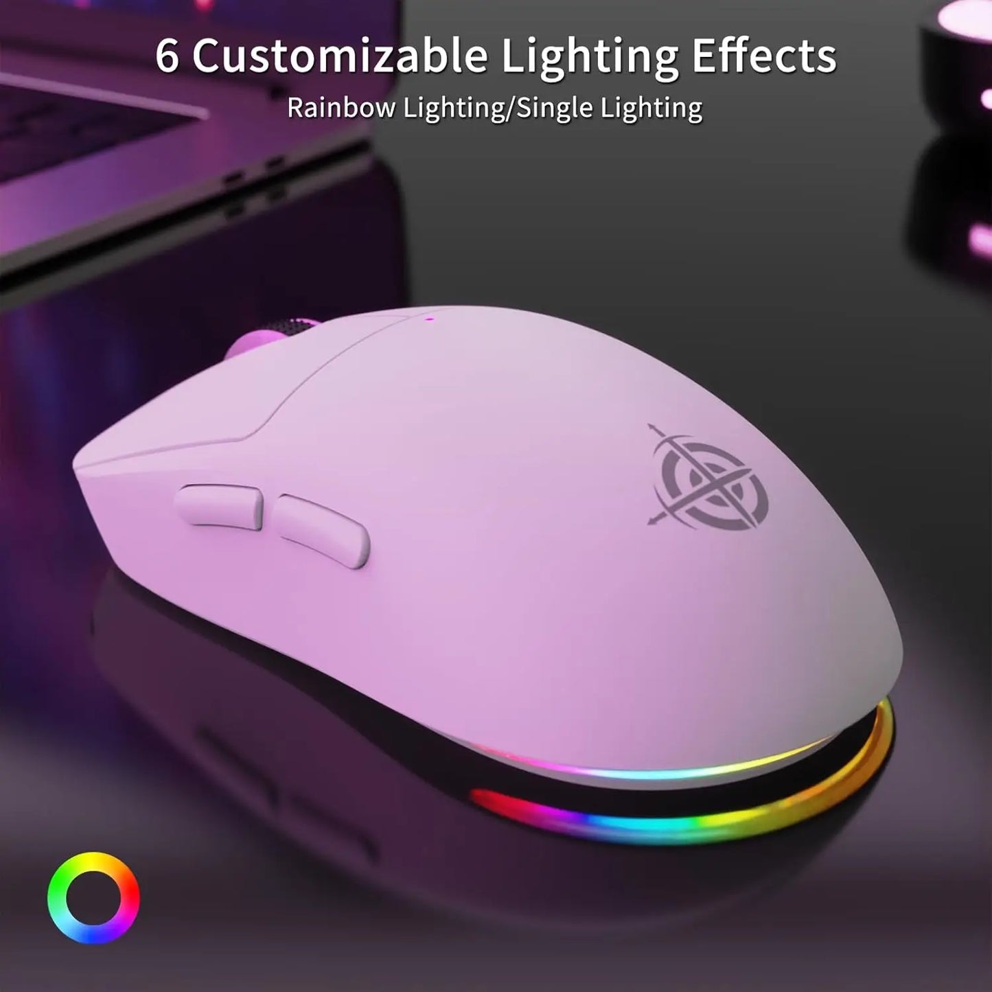 G6 Wireless Gaming Mouse, 24000 DPI Adjustable, 72g Lightweight Mouse, 1000Hz Polling Rate, Tir-Mode BT/2.4G/ Wired for Gamer/Office/PC/Mac