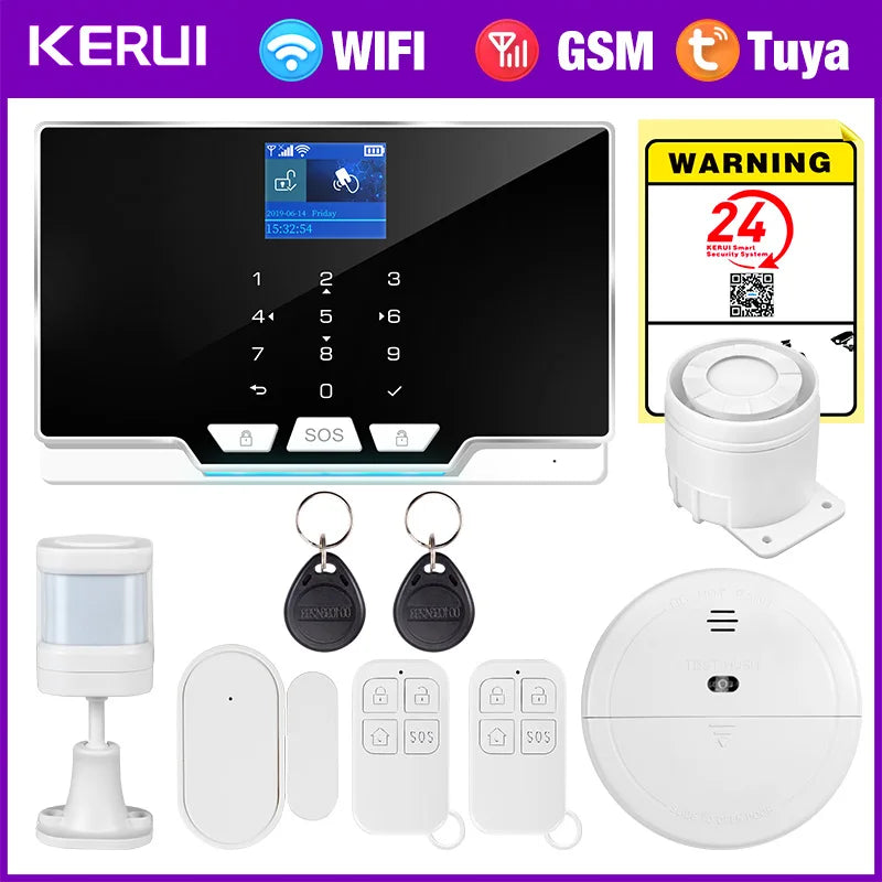 KERUI G20 Tuya Smart Home Wifi GSM Alarm System with Motion Detector Door Sensor 433Mhz Wireless for House Security Protection