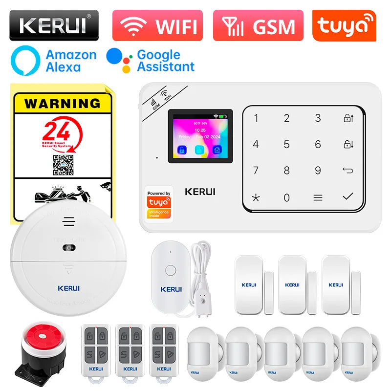 KERUI W181 New Panel Host Home Alarm System Wireless WiFi GSM Anti-Theft Alarm Tuya Smart Life for Your Family Safe Security