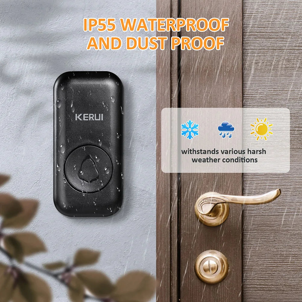 KERUI Doorbell Receiver with Button Smart Wireless Door Bell Welcome Chime with 57 Melodies for Home Security M521