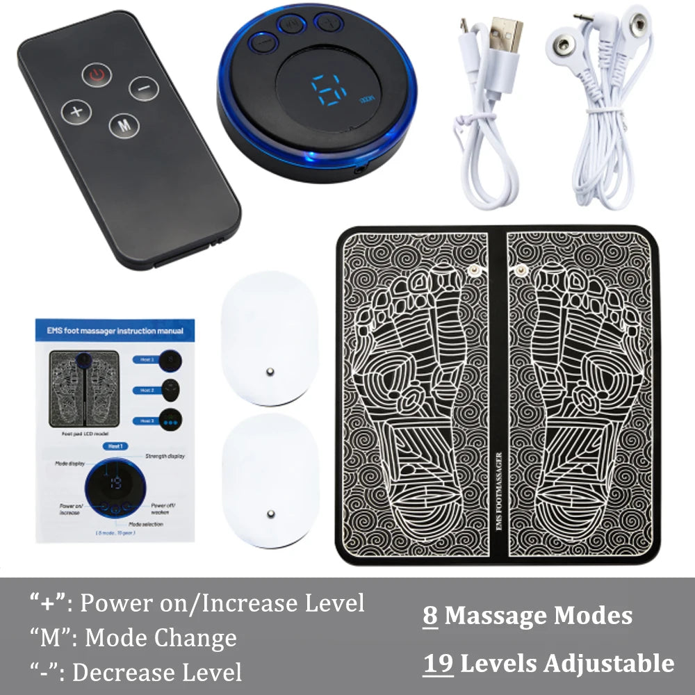 EMS Foot Massager Mat Electric TENS Feet Massager Pad Foldable Massage Mat Muscle Stimulation Fisioterapia Terapia Fisica Salud