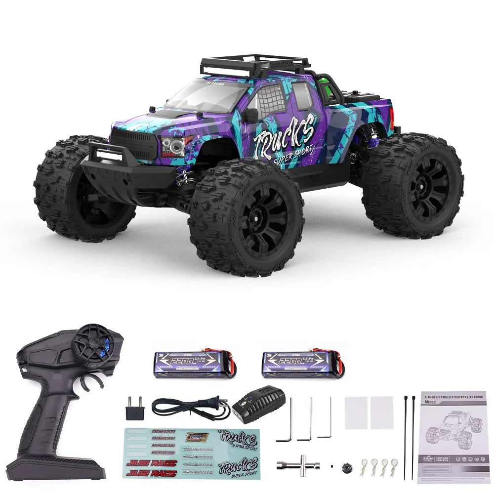 JIUSI PT14R MT14R V3 1/14 RC Racing Car 3S Battery 4WD 80km/h Brushless Motor 2.4G Remote Control High Speed Off-road RC Truck