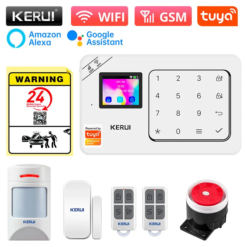 KERUI W181 New Panel Host Home Alarm System Wireless WiFi GSM Anti-Theft Alarm Tuya Smart Life for Your Family Safe Security