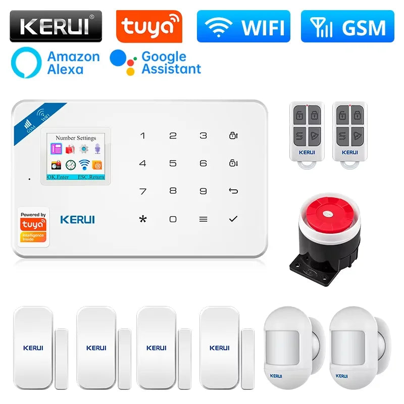 KERUI W181 WIFI Intelligent Alarm Tuya Smart Home Alarm Security Protection GSM Burglar Alarm for House Motion Sensor Detecor