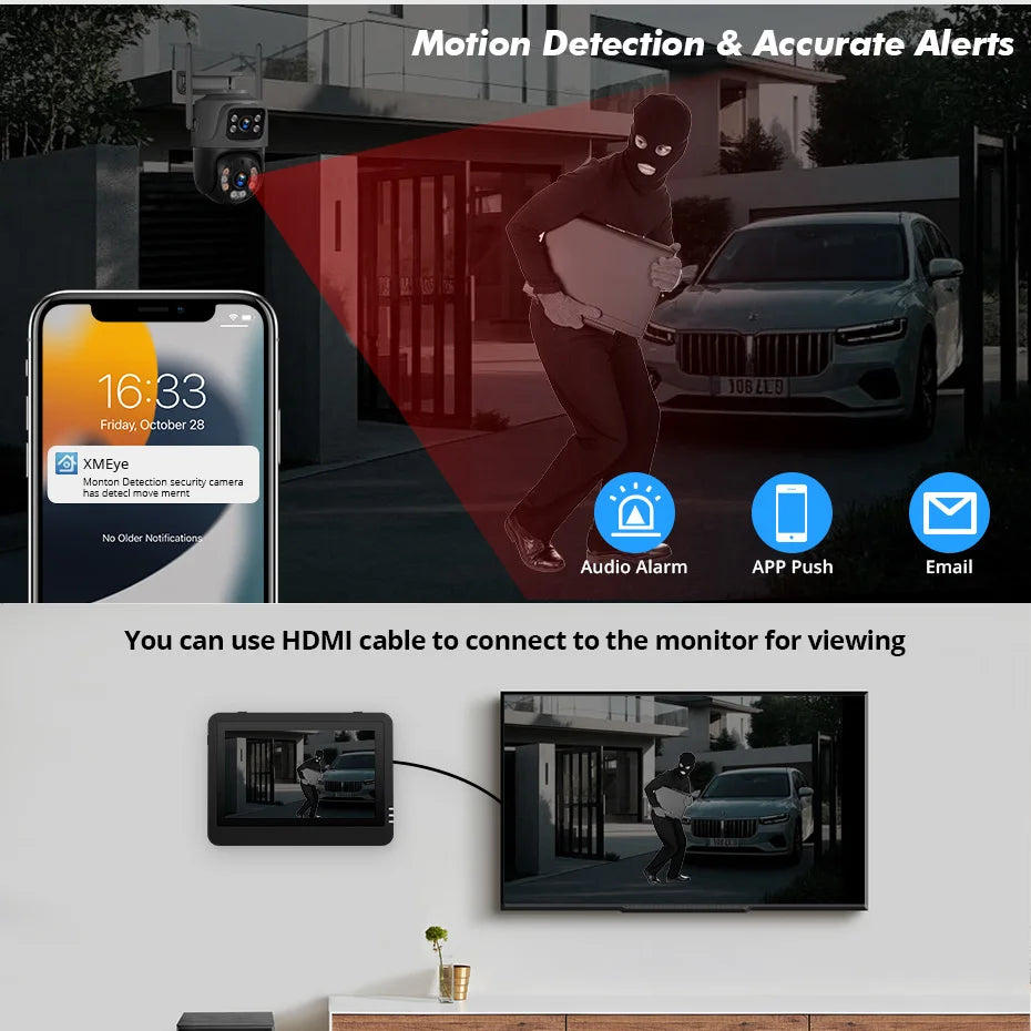 KERUI Wireless 6MP Dual Lens WIFI IP Camera 8CH NVR 7-inch LCD Screen Video Recorder  Home Security Camera System Surveillance