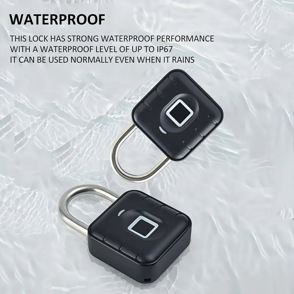 KERUI Fingerprint Padlock for Door Keyless Outdoor Waterproof Padlock USB Rechargeable Security Padlock Easy to Use