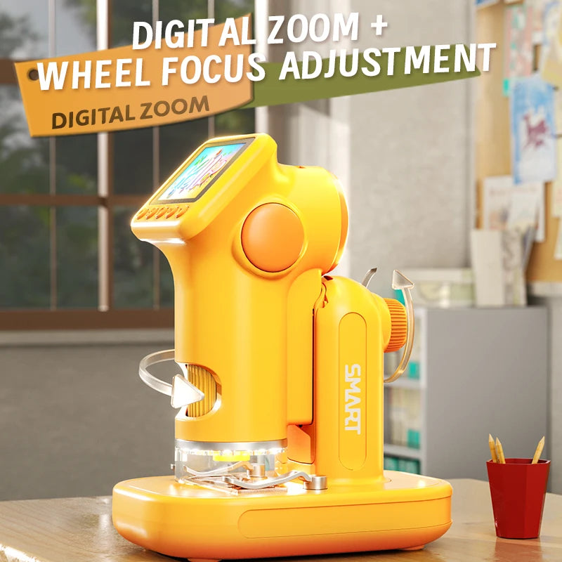 1600X Handheld Microscope 2 Inch Screen Children Magnifier Lens Mini Portable Electronic Microscopes Support Camera Photoes P02