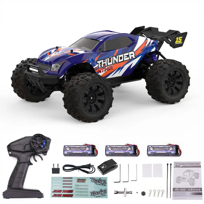 JIUSI PT14R MT14R V3 1/14 RC Racing Car 3S Battery 4WD 80km/h Brushless Motor 2.4G Remote Control High Speed Off-road RC Truck
