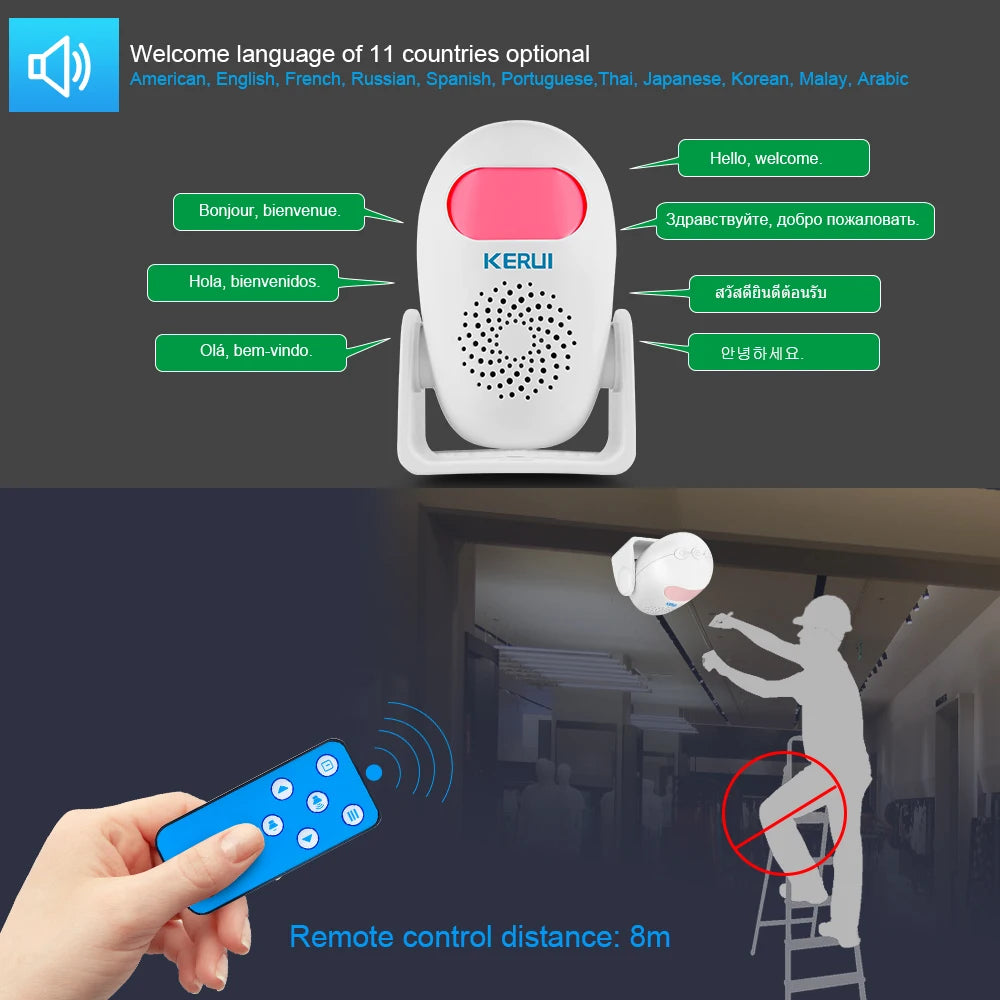 KERUI M120 PIR Motion Sensor Alarm Infrared Anti-Theft Burglar Welcome Chime Human Motion Detector Garage Shop Home Security