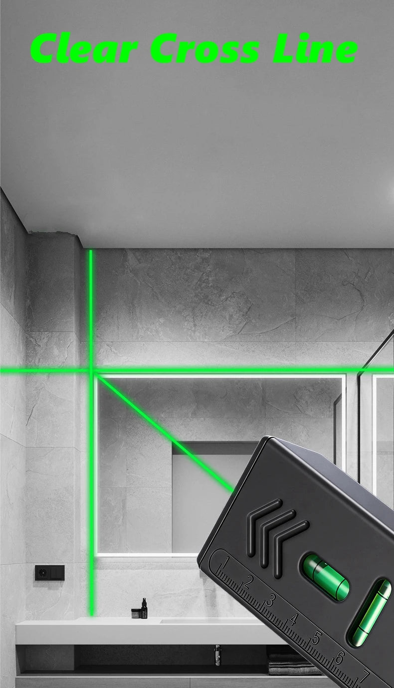 Professional Green Beam Laser Level, High Precision Level Tool with Strong Magnetic Base & Cross Line, Portable Leveler