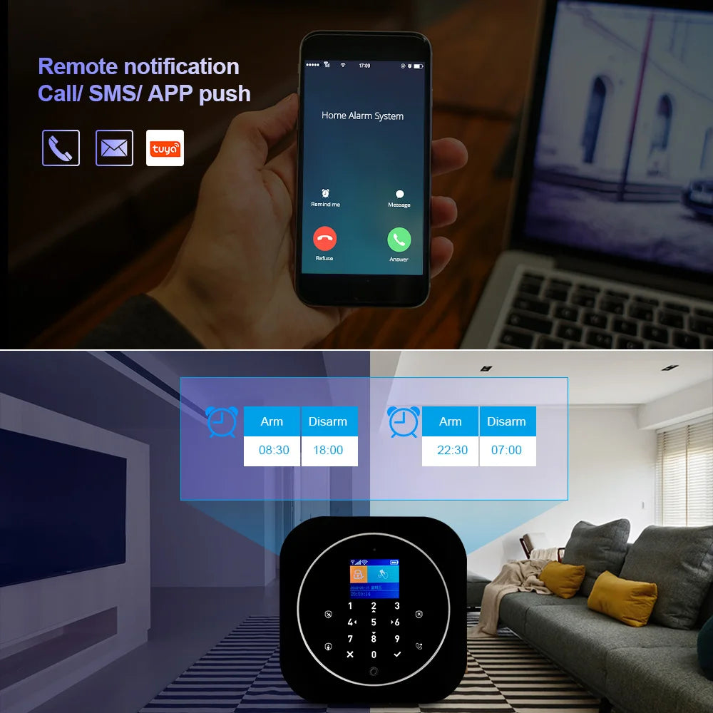 KERUI G12 WIFI GSM Alarm Host DIY Your Alarm Kit for Home Security with Door/Motion Sensor, IP Camera Smart Life APP Control