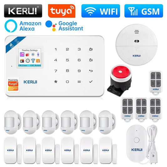 KERUI W181 WIFI Intelligent Alarm Tuya Smart Home Alarm Security Protection GSM Burglar Alarm for House Motion Sensor Detecor