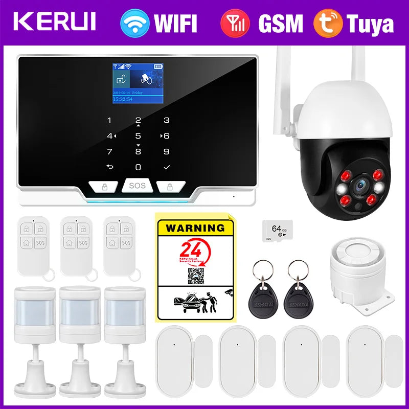 KERUI G20 Tuya Smart Home Wifi GSM Alarm System with Motion Detector Door Sensor 433Mhz Wireless for House Security Protection