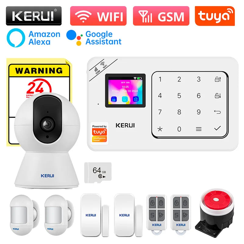 KERUI W181 Home Alarm Panel Host Wireless WiFi GSM Anti-Theft Alarm System Tuya Smart Life for Your Family Safe Security Alarm