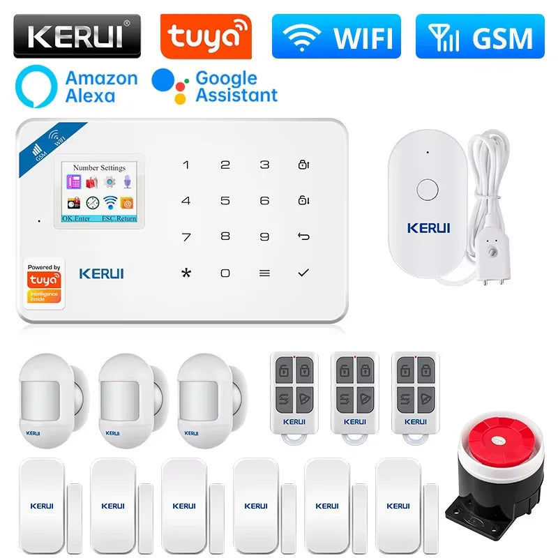 KERUI W181 WIFI Intelligent Alarm Tuya Smart Home Alarm Security Protection GSM Burglar Alarm for House Motion Sensor Detecor