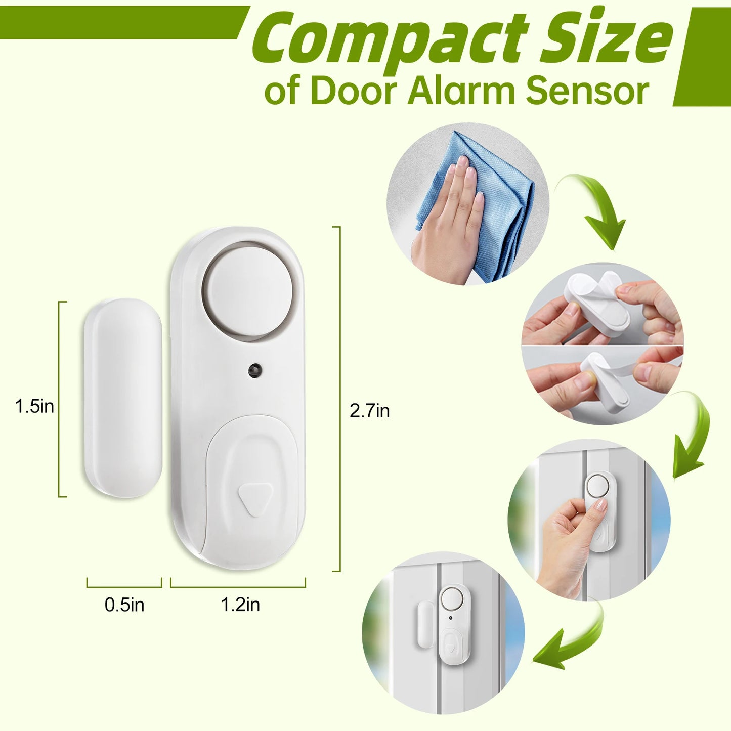 KERUI Wireless Window Door Magnets Sensor Detector with Battery Door Sensor Security Alarm for Home Security Work Independently