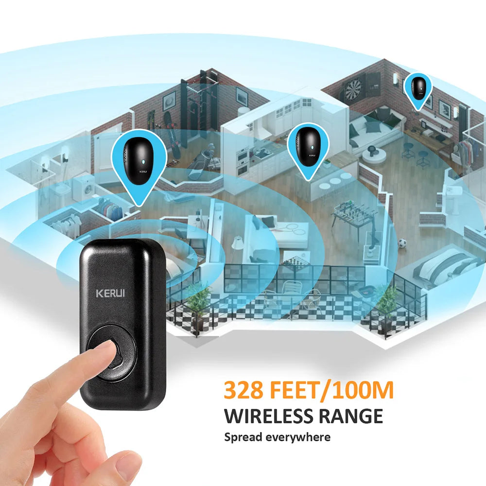 KERUI Doorbell Receiver with Button Smart Wireless Door Bell Welcome Chime with 57 Melodies for Home Security M521