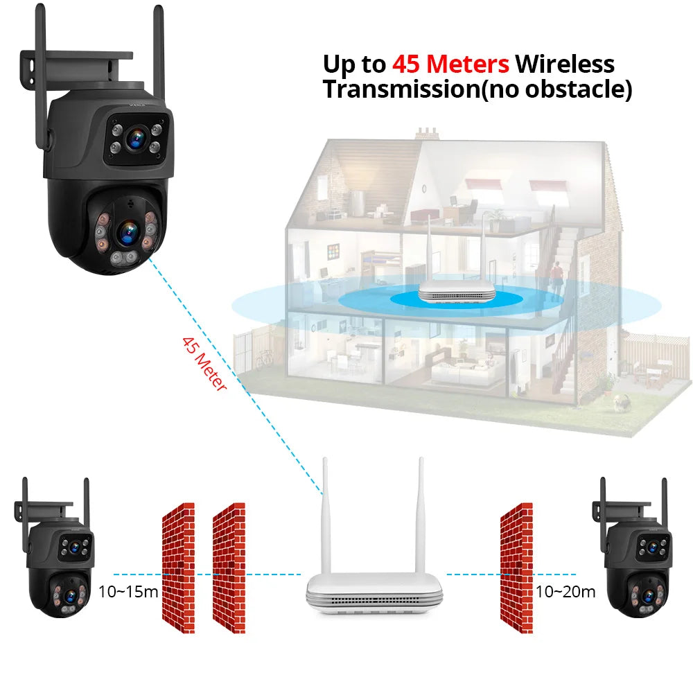 KERUI Mini Network WIFI 8CH NVR Recorder Surveillance Video for 6MP Dual lens Home Security Camera System XMEYE iCSee Onvif