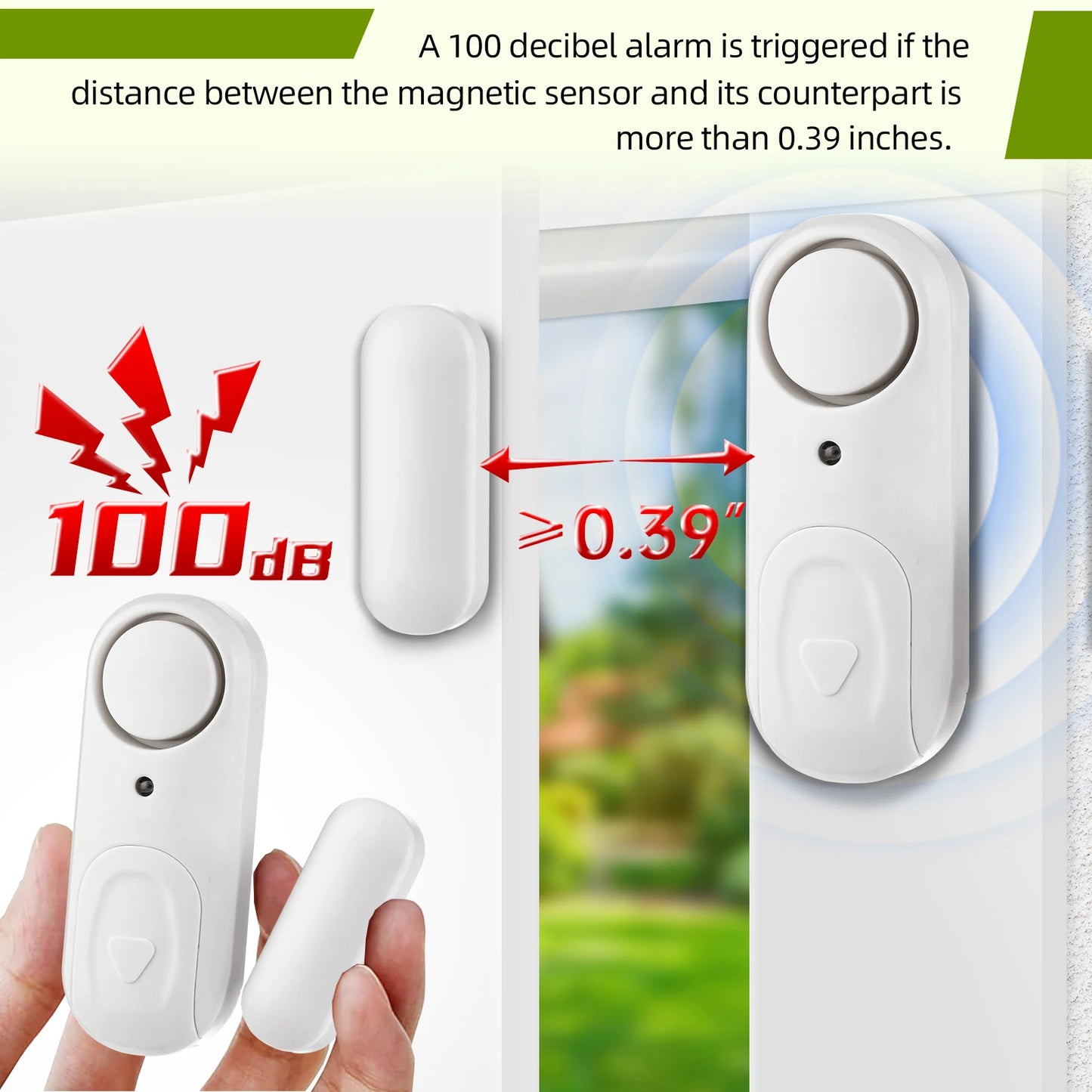 KERUI Wireless Window Door Magnets Sensor Detector with Battery Door Sensor Security Alarm for Home Security Work Independently