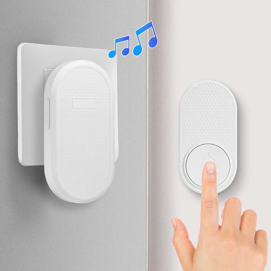 KERUI Plug-in Doorbell Welcome Chime, Wireless Door Bell, 150m Range, Doorbell Wireless Set, 33 Melodies, 4 Volume Levels