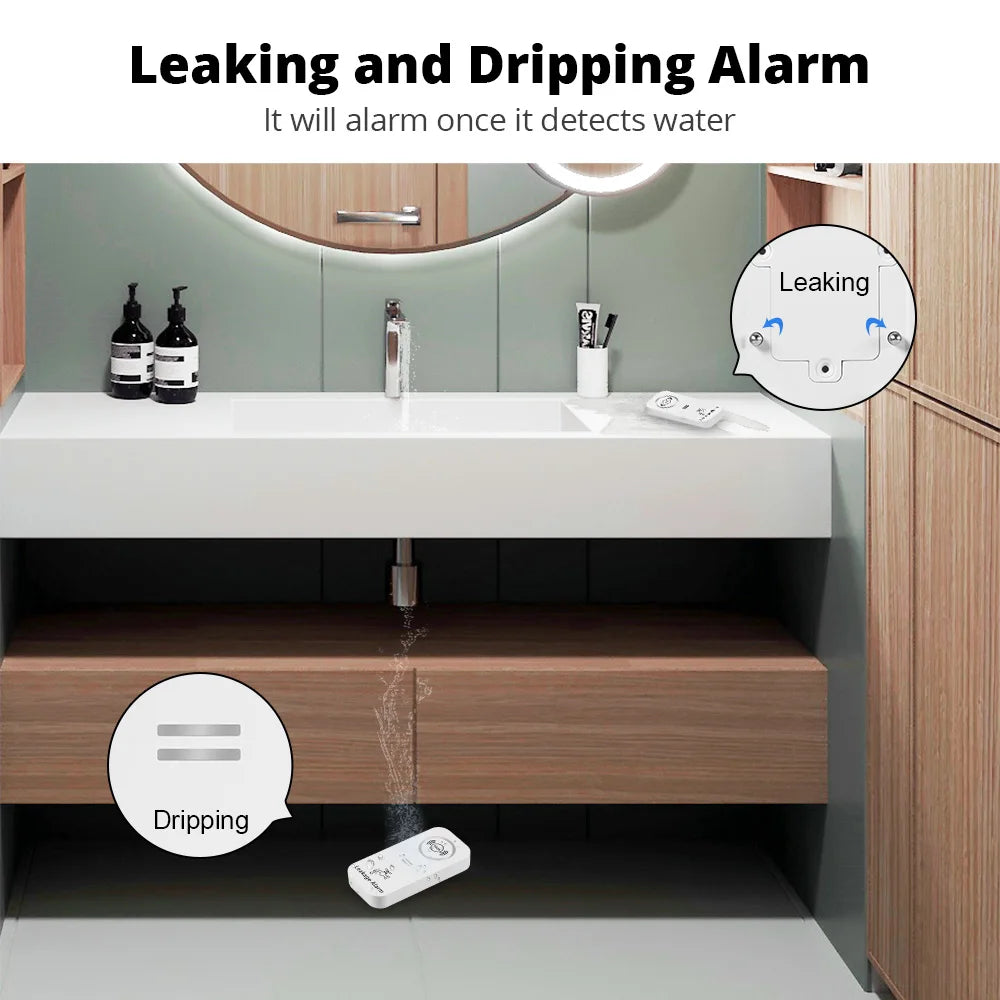 KERUI Water Leakage Alarm Detector 90db Wireless Water Sensor Working for KERUI Alarm System Leak Alert Monitoring Leak and Drip