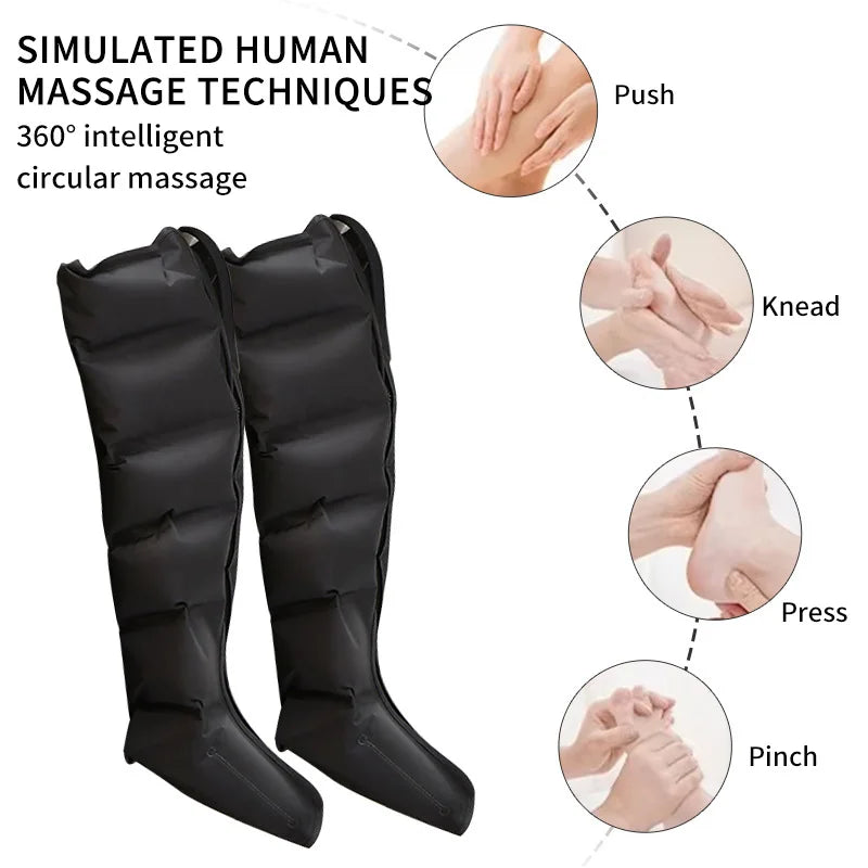 JinKairui Electric Pneumatic Leg Massager Extended Version for Deep Relaxation of Thighs, Calves and Feet with Remote Control