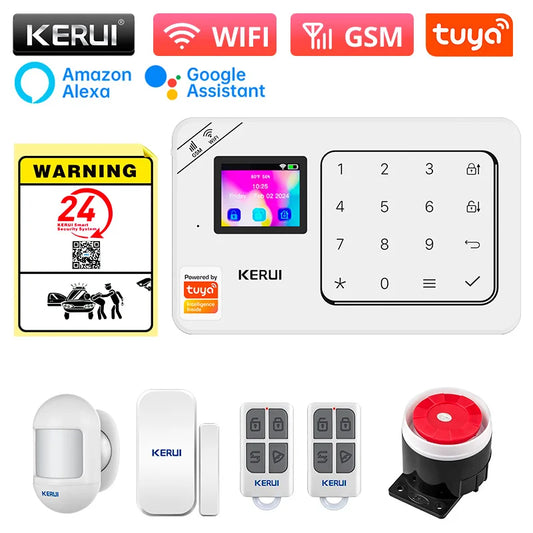 KERUI W181 Home Alarm Panel Host Wireless WiFi GSM Anti-Theft Alarm System Tuya Smart Life for Your Family Safe Security Alarm