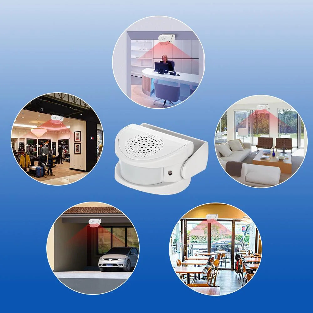KERUI Wireless PIR Motion Sensor Door Bell Chime with Power Supply 32 Songs Welcome Chime Bell for Shop Home Hotel Security