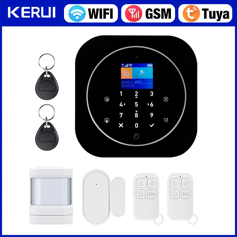 KERUI G12 WIFI GSM Alarm Host DIY Your Alarm Kit for Home Security with Door/Motion Sensor, IP Camera Smart Life APP Control