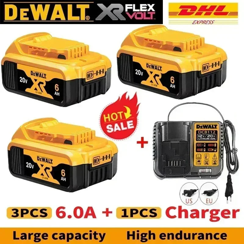 New 100% Original Dewalt 6.0Ah 9.0Ah Battery 20V Original Dewalt Power Tool Battery DCB206 DCB206 20V Battery DCB205 DCB200