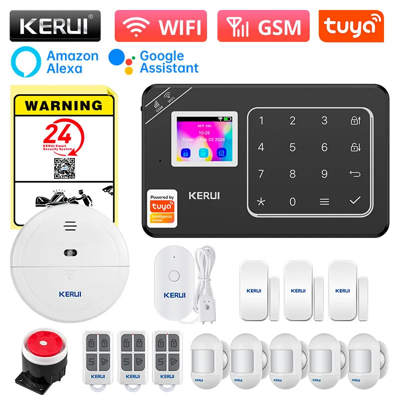 KERUI W181 Security-protection Alarm for Home WiFi GSM Alarm System Smart Home Tuya Smart App Remote Control PIR Motion Sensor